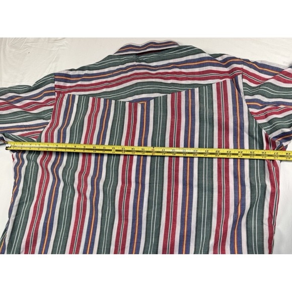 Wrangler Western Shirt Pearl Snap 2XT Multicolor R/B/Green Striped Rodeo VTG‎ - Picture 6 of 6